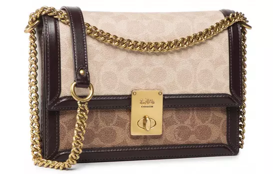 Женская сумка через плечо серии COACH с большим логотипом, Базовый набор (сумка и пыльник)
