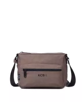 Женская сумка через плечо серо-коричневого цвета на молнии Kcb