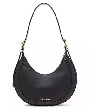 Женская сумка через плечо со скульптурной пряжкой и полумесяцем Anne Klein, черный