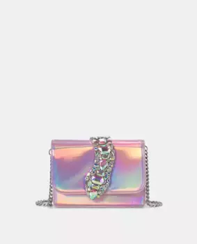 Женская сумка через плечо со змеей из стразов Alma en Pena, розовый