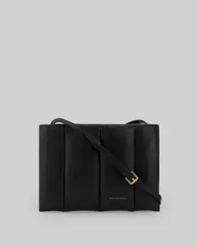 Женская сумка через плечо среднего размера с мягкой подкладкой из натуральной кожи Adolfo Dominguez, черный