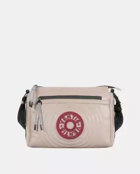 Женская сумка через плечо темно-серого цвета с вышитым логотипом спереди Ventis