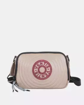 Женская сумка через плечо темно-серого цвета с вышитым логотипом спереди Ventis