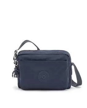 Женская сумка через плечо темно-синего цвета на молнии Kipling, темно-синий