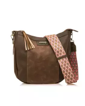 Женская сумка через плечо в стиле бохо с помпоном Mustang, темно-коричневый