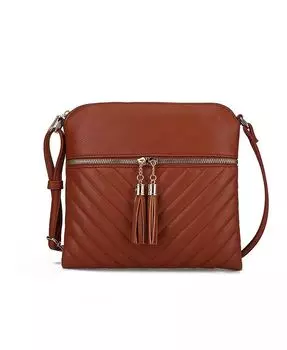 Женская сумка через плечо Winnie из стеганого материала от Mia K Mkf Collection, коричневый