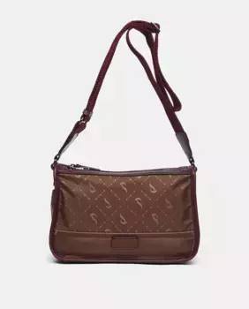 Женская сумка через плечо Wonderland из переработанных материалов с темно-серым принтом Abbacino, цвет Topo