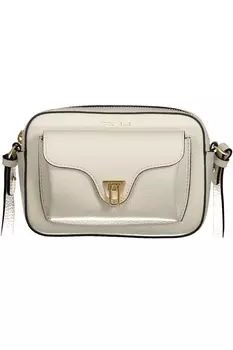 Женская сумка Coccinelle кожаная через плечо с замочком, белый