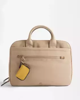 Женская сумка для документов для ноутбука с диагональю 15 дюймов, трансформируемая в сумку на плечо, однотонная, на молнии, со съемным карманом Parfois, бежевый
