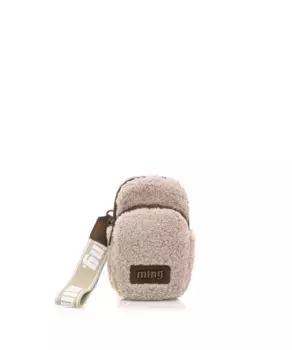 Женская сумка для мобильного телефона из бежевой овчины с коричневыми деталями Mustang, натуральный