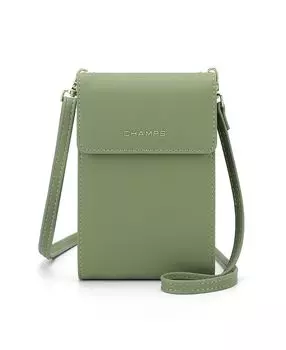 Женская сумка для смартфона из искусственной кожи с блокировкой RFID CHAMPS, зеленый