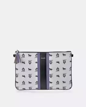 Женская сумка El Caballo с ремнем через плечо, ткань и кожа синего/красного цвета, мультиколор