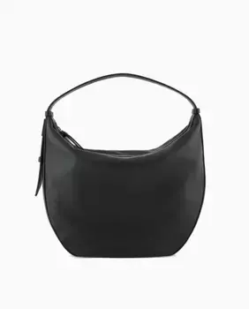 Женская сумка-хобо из эко-кожи среднего размера с плечевым ремнем Armani Exchange, черный