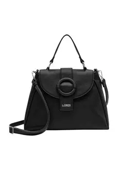 Женская сумка из искусственной кожи с ручкой сверху и эмблемой L.CREDI, черный