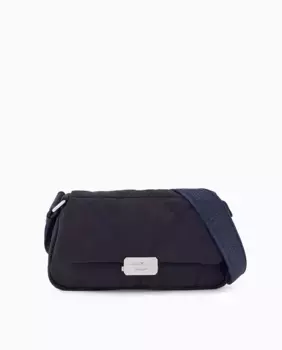 Женская сумка из стеганого нейлона с регулируемой ручкой Emporio Armani, тёмно-синий