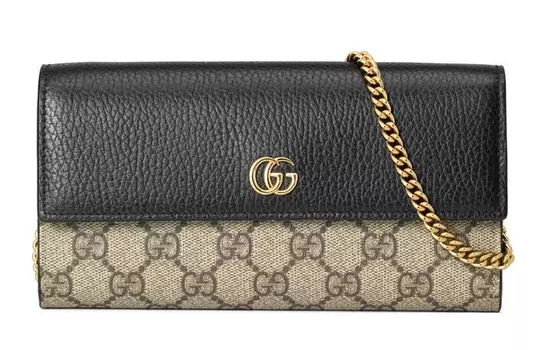 Женская сумка-кошелек Marmont Canvas с кожаной цепочкой, через плечо GUCCI
