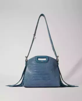 Женская сумка Miss M Mini из кожи крокодила Maje, синий