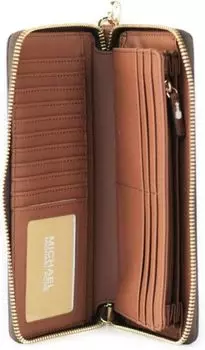 Женская сумка на молнии Michael Kors, коричневая, 2019 г., кошелек большого размера