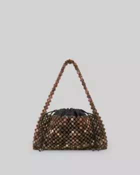 Женская сумка на плечо коктейльного типа с бусинами Adolfo Dominguez, коричневый