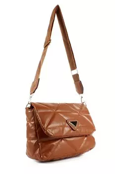 Женская сумка на плечо с ремешком и вышивкой камнями и клапаном (20714) Luwwe Bags, браун-тан