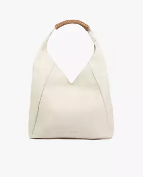 Женская сумка на плечо в стиле шоппер с плетеной деталью на ручке Lola Casademunt, цвет Crudo