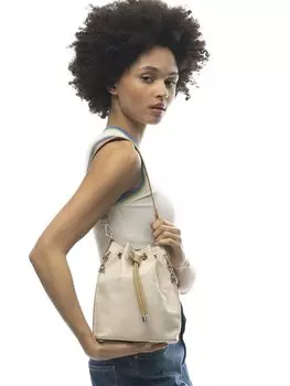 Женская сумка на шнурке с текстовым принтом BENETTON, бежевый