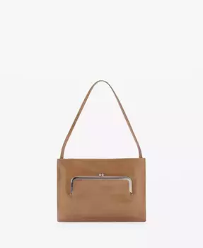 Женская сумка-почтальон Pochette Pocket через плечо MANGO, коричневый