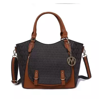 Женская сумка-саквояж из веганской кожи Talula Signature с принтом Mkf Collection от Mia K MKF Collection, коричневый