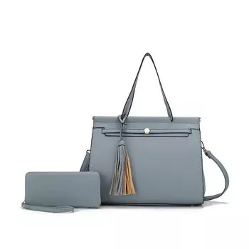 Женская сумка-саквояж с бумажником Shelby из веганской кожи MKF Collection от Mia K - 2 шт., цвет Denim