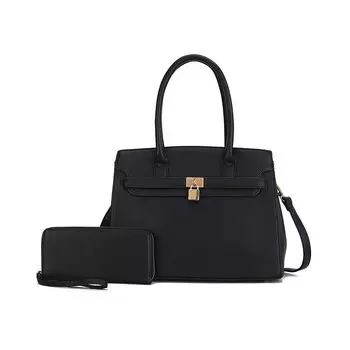 Женская сумка-саквояж с кошельком из веганской кожи MKF Bruna от Mia K MKF Collection, черный