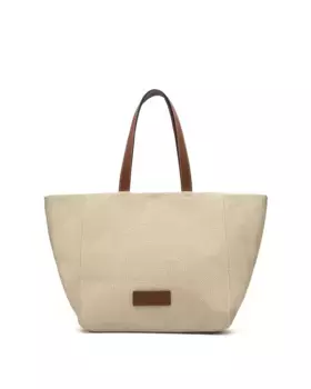 Женская сумка-шоппер макси с текстурой из рафии Adolfo Dominguez, натуральный