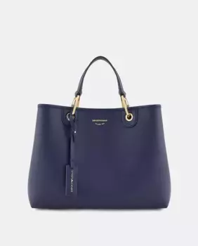 Женская сумка-шоппер MyEA среднего размера с принтом оленя Emporio Armani, синий