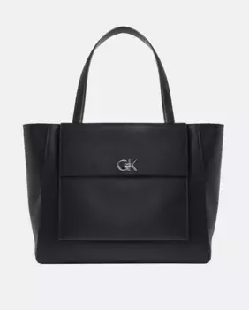 Женская сумка-шоппер со жгутом Calvin Klein, чёрный
