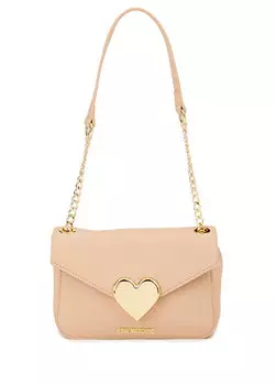 Женская сумка телесного цвета с логотипом Love Moschino