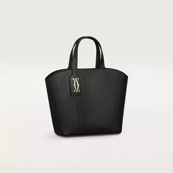 Женская сумка-тоут Cartier Sac cabas mini modle, C de Cartier, черная текстурированная телячья кожа