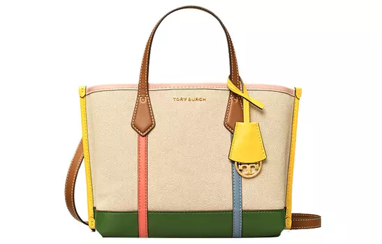 Женская сумка-тоут из ткани Perry, цветные блоки TORY BURCH