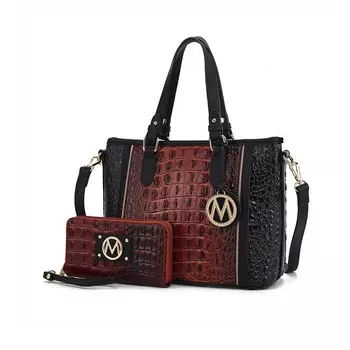 Женская сумка-тоут из веганской кожи Lizza из крокодиловой кожи MKF Collection от Mia K, черный