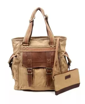 Женская сумка-тоут Turtle Ridge Canvas TSD BRAND, коричневый/бежевый