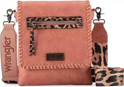 Женская сумка Wrangler в стиле вестерн с гитарным ремешком, персиково-розовый