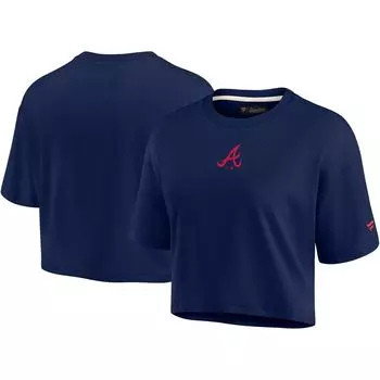 Женская супермягкая укороченная футболка Fanatics Signature Atlanta Braves с короткими рукавами