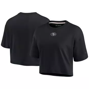 Женская супермягкая укороченная футболка Fanatics Signature Black San Francisco 49ers с короткими рукавами