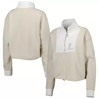 Женская светло-коричневая/белая куртка Gameday Couture с цветными блоками Florida Gators и молнией четверть четверти
