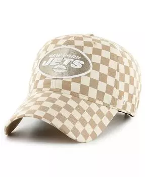 Женская светло-коричневая регулируемая шапка New York Jets Vibe Check Clean Up '47 Brand, бежевый