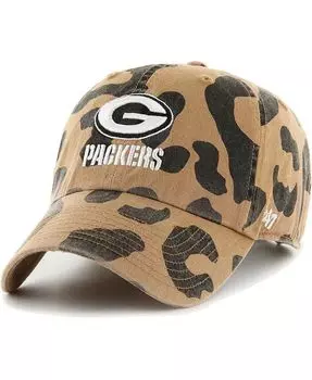 Женская светло-коричневая регулируемая шляпа Green Bay Packers Rosette Clean Up '47 Brand, бежевый