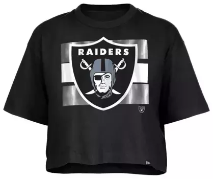 Женская свободная черная футболка с вставками New Era Las Vegas Raiders