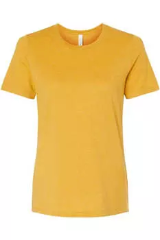 Женская свободная футболка BELLA + CANVAS Heather CVC, цвет heather mustard