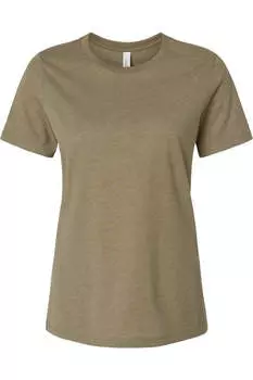 Женская свободная футболка BELLA + CANVAS Heather CVC, цвет heather olive