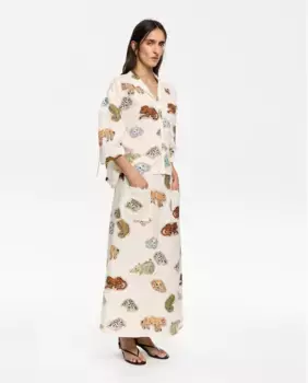 Женская свободная льняная рубашка Jungle Community Bimba y Lola, коричневый