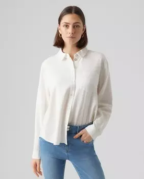 Женская свободная рубашка с длинными рукавами Vero Moda, белый