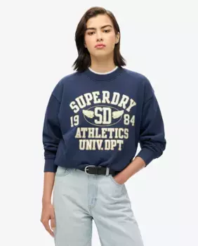 Женская свободная толстовка College Script Superdry, тёмно-синий